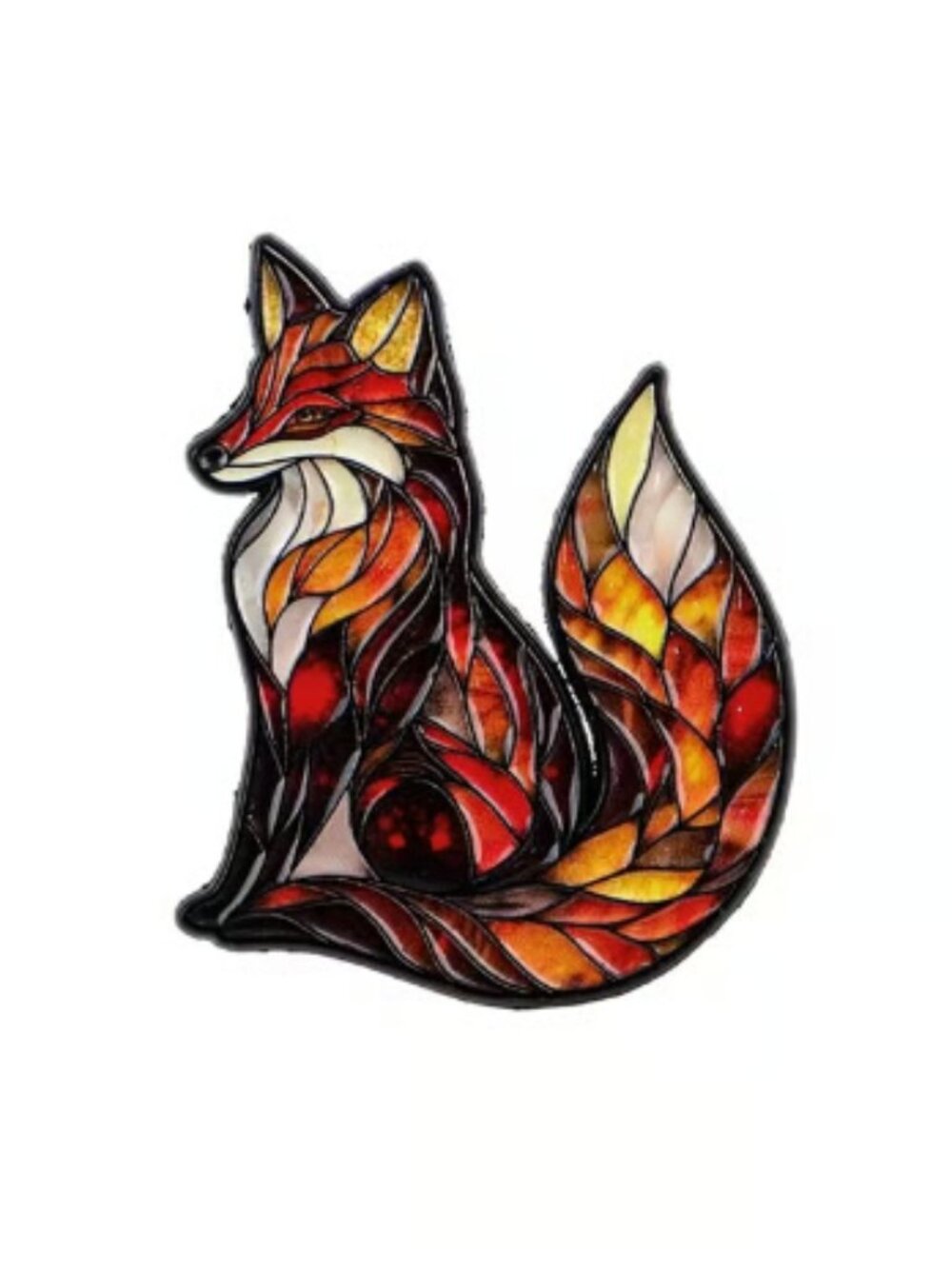 Sitting Fox Enamel Pin